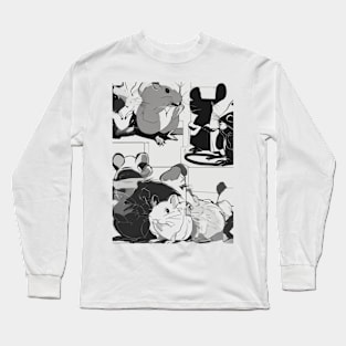 Hamsters Shadow Silhouette Anime Style Collection No. 28 Long Sleeve T-Shirt